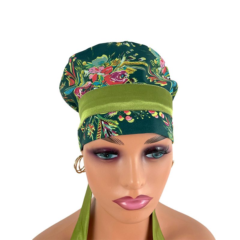 European Style Scrub Cap - Coquet Bouquet Joie De Vivre - Image 3