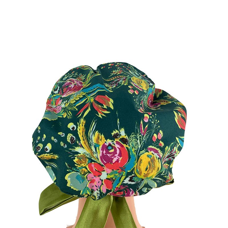 European Style Scrub Cap - Coquet Bouquet Joie De Vivre - Image 11