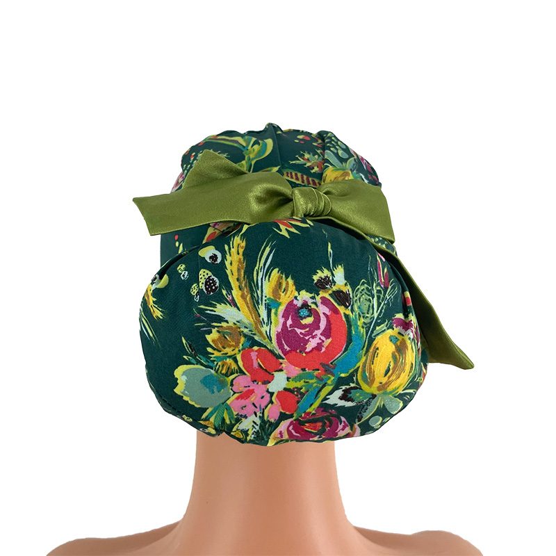 European Style Scrub Cap - Coquet Bouquet Joie De Vivre - Image 9