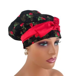 European Style Scrub Cap - Hi Fashion Single Rose Tossed