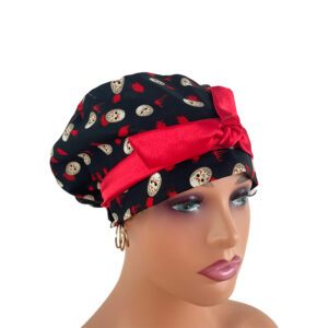 European Style Scrub Cap - Bloody Halloween Skulls