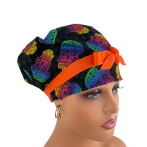 European Style Scrub Cap - Ribbon/Grosgrain Ribbon – Skulls Rainbow