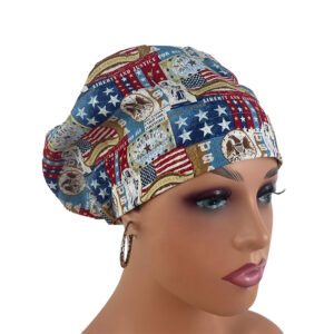 European Style Scrub Cap - Liberty and Justice for All