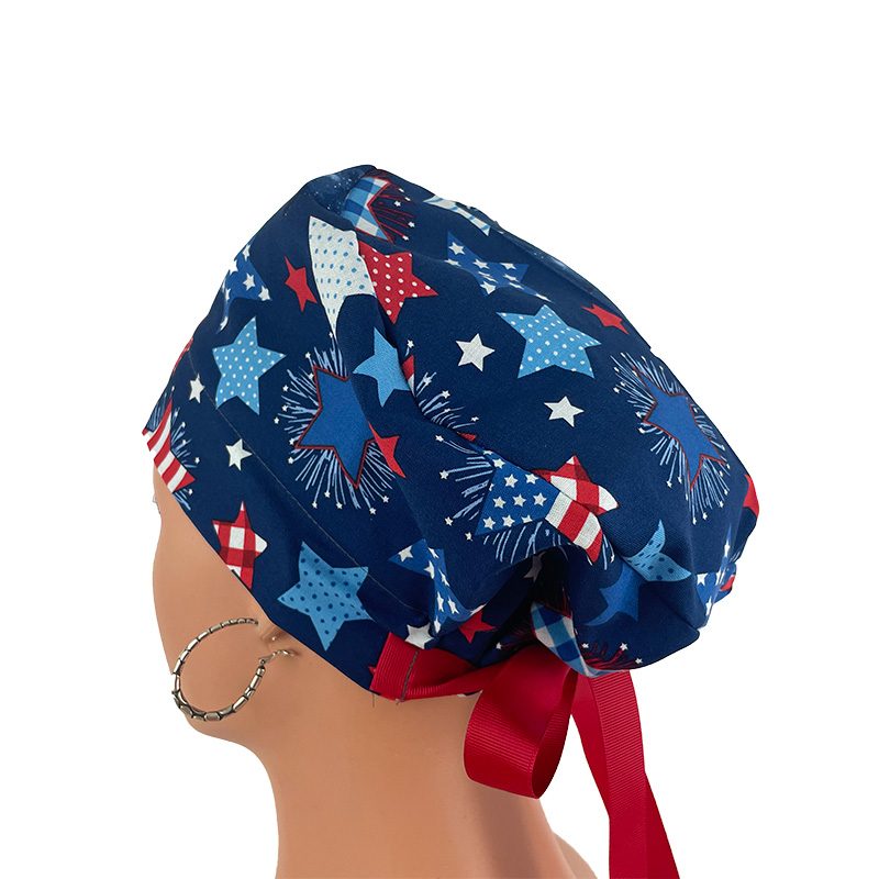 European Style Scrub Cap -Patriotic Stars and Flag - Image 5