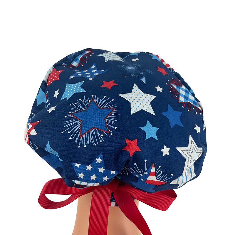 European Style Scrub Cap -Patriotic Stars and Flag - Image 6