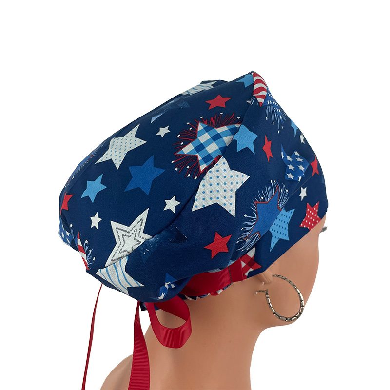 European Style Scrub Cap -Patriotic Stars and Flag - Image 7