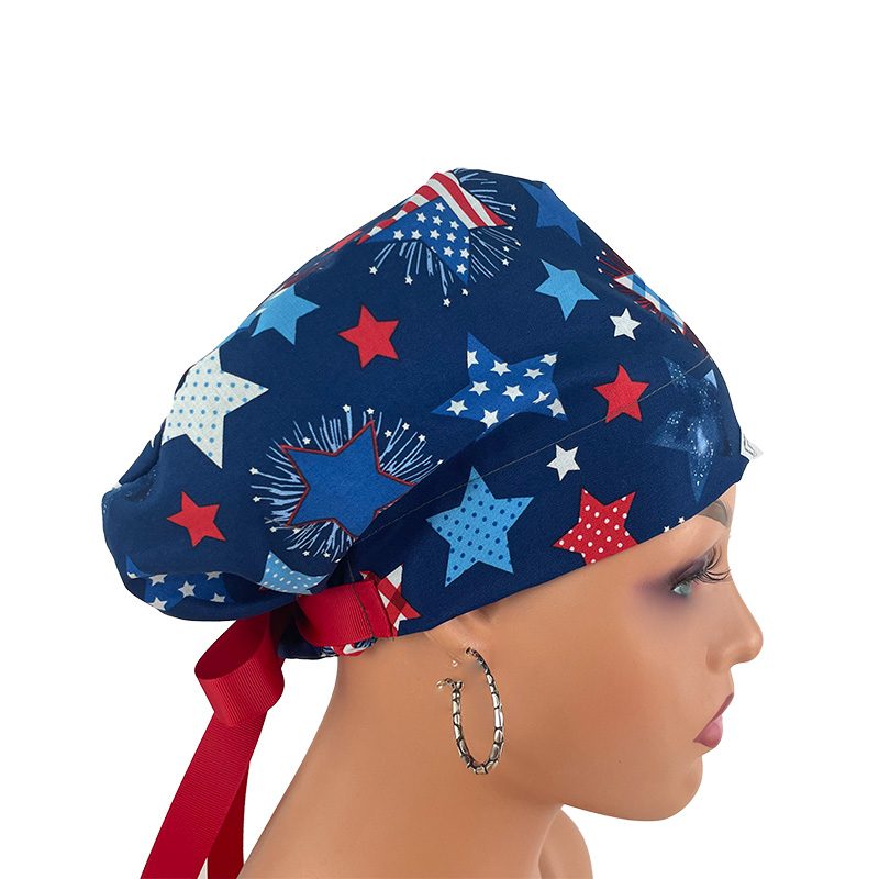 European Style Scrub Cap -Patriotic Stars and Flag - Image 8