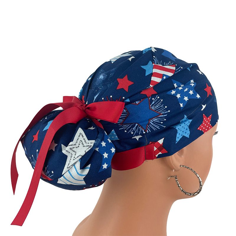 European Style Scrub Cap -Patriotic Stars and Flag - Image 12