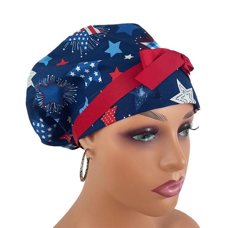 European Style Scrub Cap -Patriotic Stars and Flag - Image 13