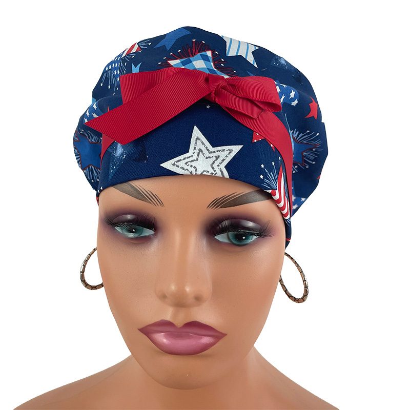 European Style Scrub Cap -Patriotic Stars and Flag - Image 14