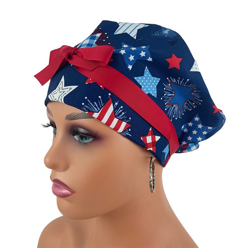 European Style Scrub Cap -Patriotic Stars and Flag - Image 15