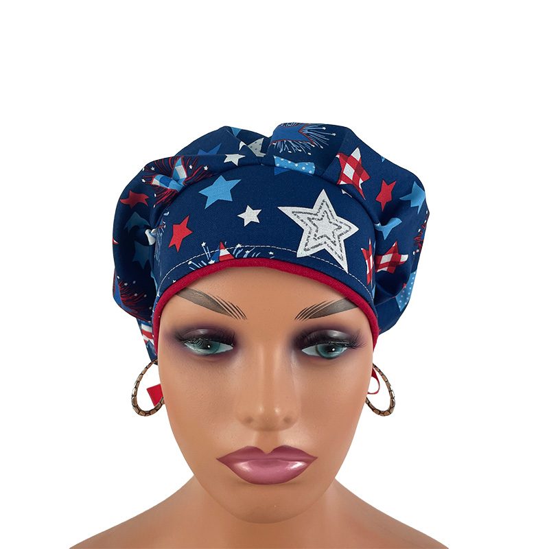 Bouffant Medical Scrub Cap - Patriotic Stars and Flag - Image 14