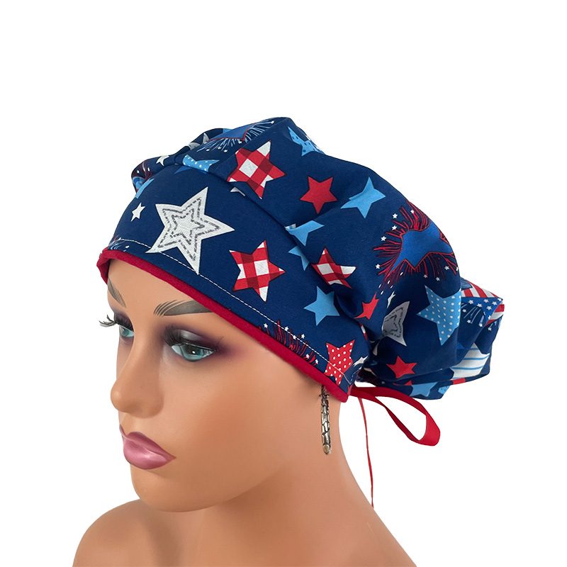 Bouffant Medical Scrub Cap - Patriotic Stars and Flag - Image 15