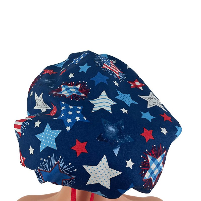Bouffant Medical Scrub Cap - Patriotic Stars and Flag - Image 18