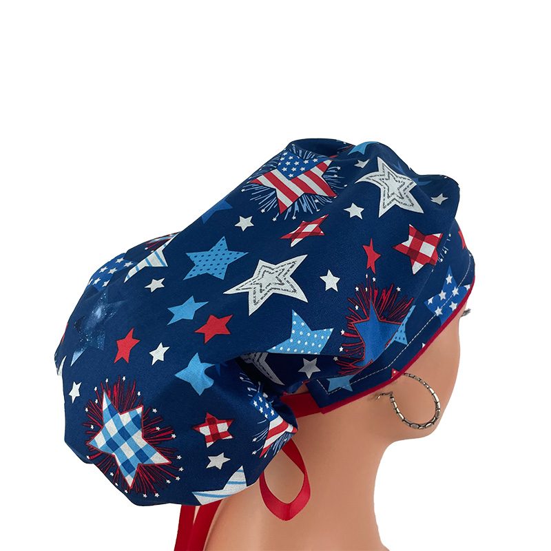 Bouffant Medical Scrub Cap - Patriotic Stars and Flag - Image 19