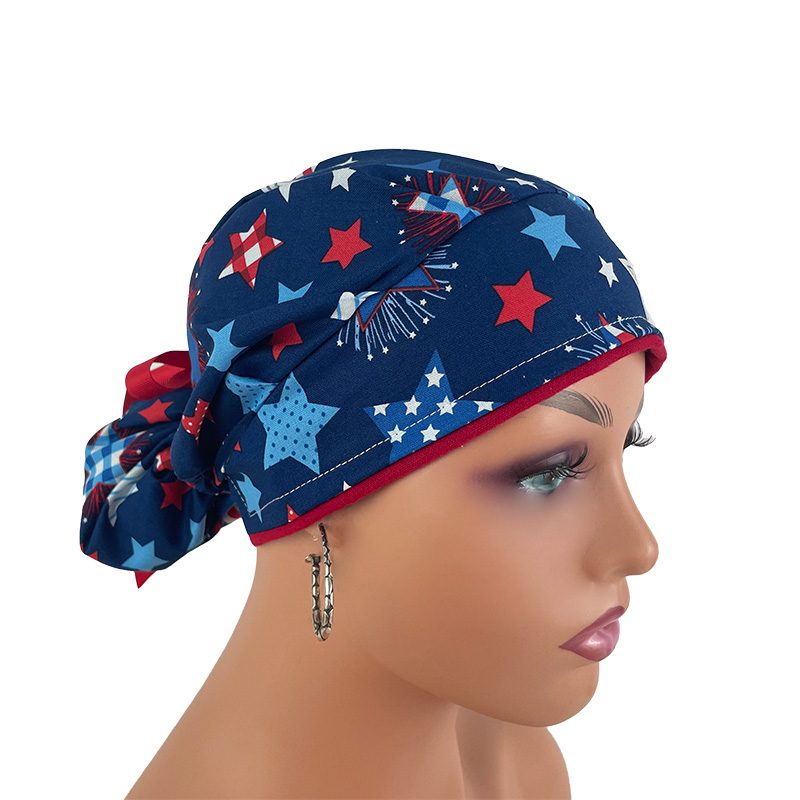 Bouffant Medical Scrub Cap - Patriotic Stars and Flag - Image 8
