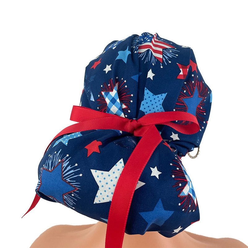 Bouffant Medical Scrub Cap - Patriotic Stars and Flag - Image 11