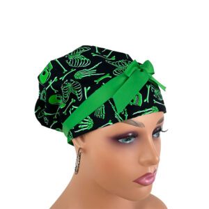European Style Scrub Cap - Ribbon/Grosgrain Ribbon – Bones of The Body - Glow in The Dark