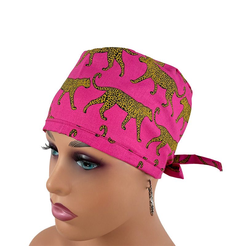 Unisex Medical Scrub Cap – Fine Leopards - Image 3