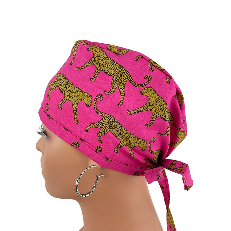 Unisex Medical Scrub Cap – Fine Leopards - Image 4