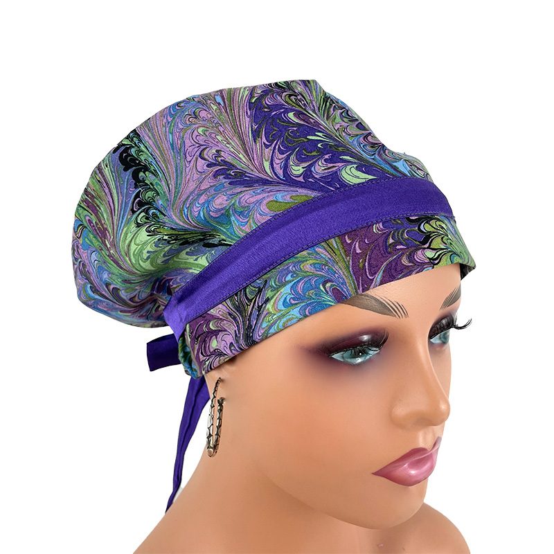 European Style Scrub Cap - Oil Slick – Purple - Image 14