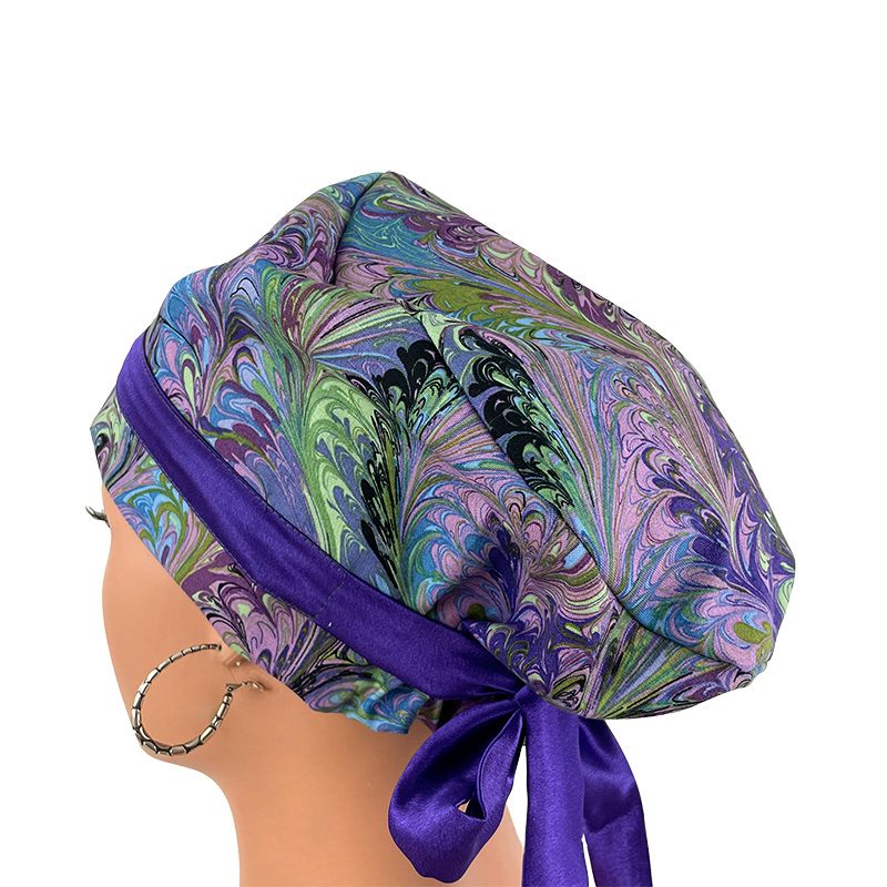 European Style Scrub Cap - Oil Slick – Purple - Image 11