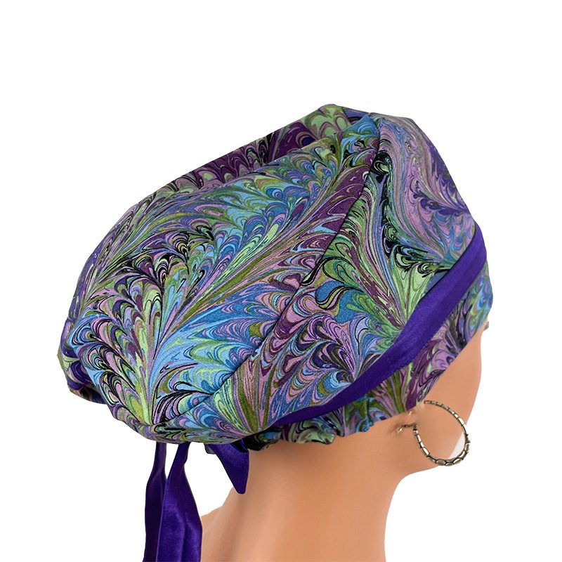 European Style Scrub Cap - Oil Slick – Purple - Image 9
