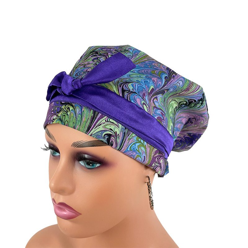 European Style Scrub Cap - Oil Slick – Purple - Image 2