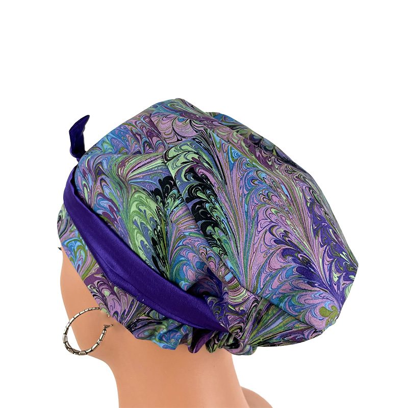 European Style Scrub Cap - Oil Slick – Purple - Image 3