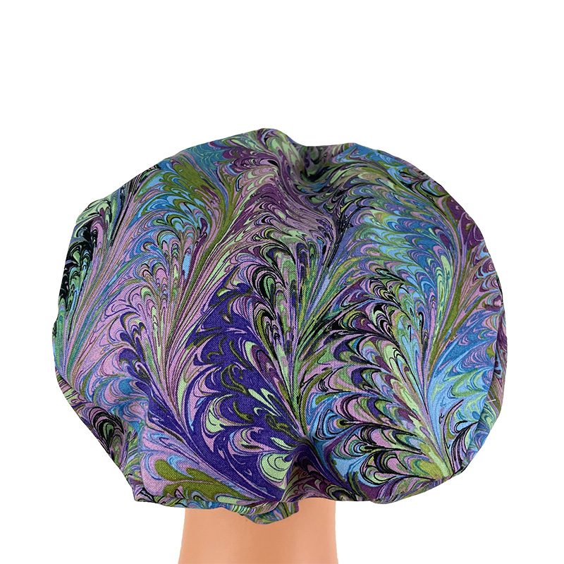 European Style Scrub Cap - Oil Slick – Purple - Image 4