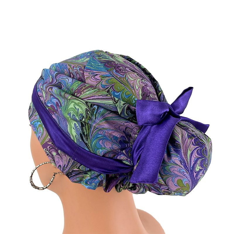 European Style Scrub Cap - Oil Slick – Purple - Image 6