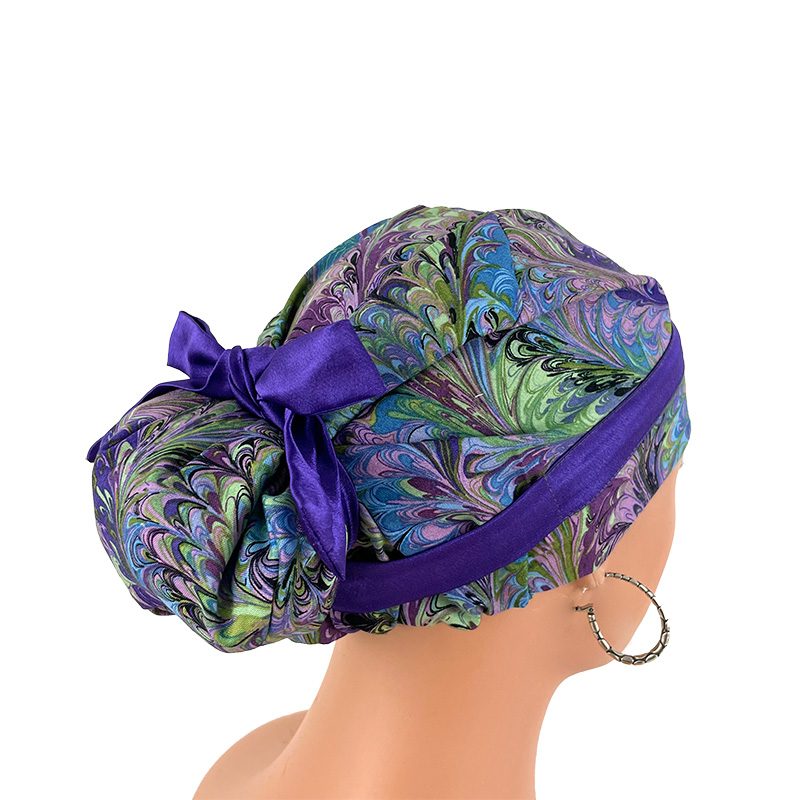 European Style Scrub Cap - Oil Slick – Purple - Image 8