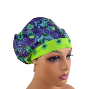 European Style Scrub Cap - Tiny Creatures/Wicked Eyes