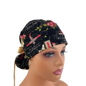 Turn Up Ponytail Medical Scrub Cap - Amazing Grace