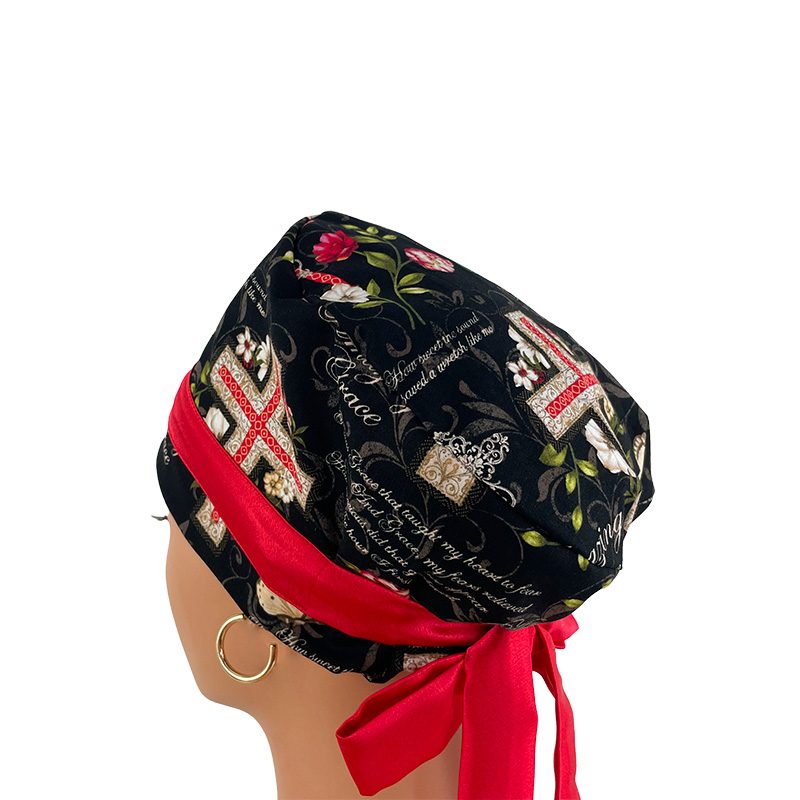 European Style Scrub Cap -Sateen Ribbon - Amazing Grace - Image 10