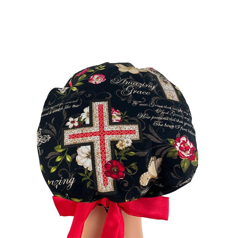 European Style Scrub Cap -Sateen Ribbon - Amazing Grace - Image 12