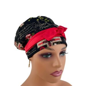 European Style Scrub Cap -Sateen Ribbon - Amazing Grace