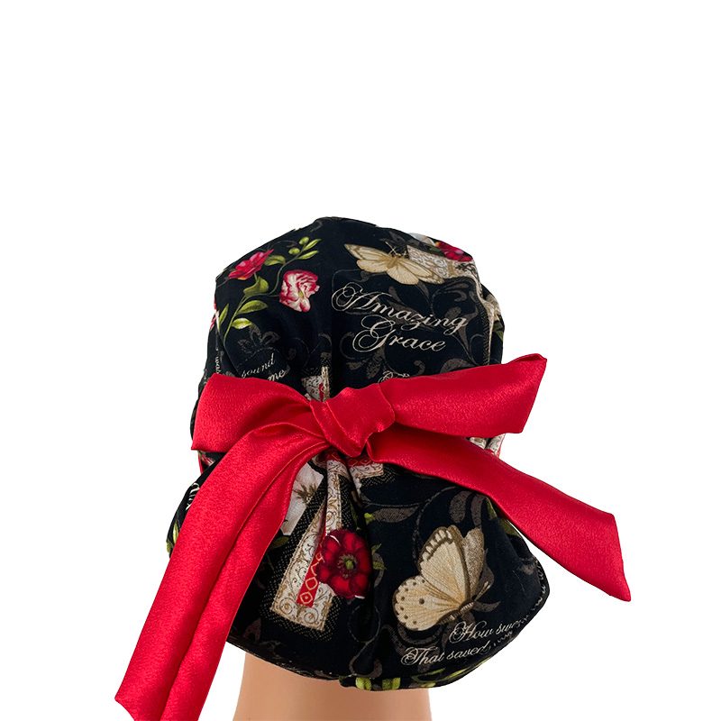 European Style Scrub Cap -Sateen Ribbon - Amazing Grace - Image 5