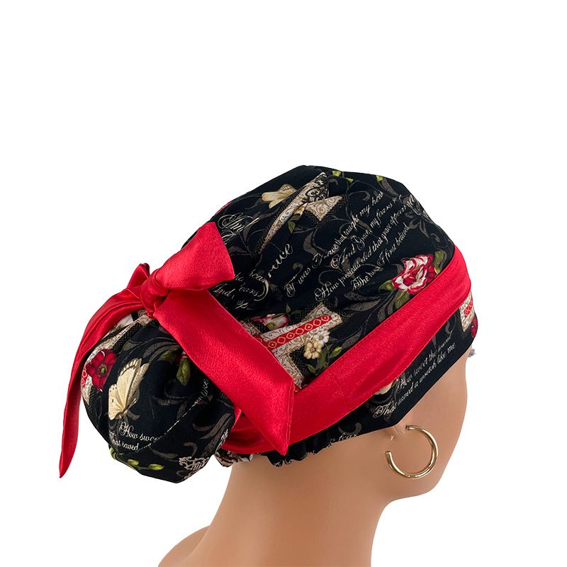 European Style Scrub Cap -Sateen Ribbon - Amazing Grace - Image 6