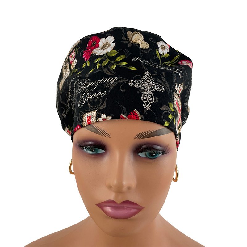 European Style Scrub Cap -Sateen Ribbon - Amazing Grace - Image 14