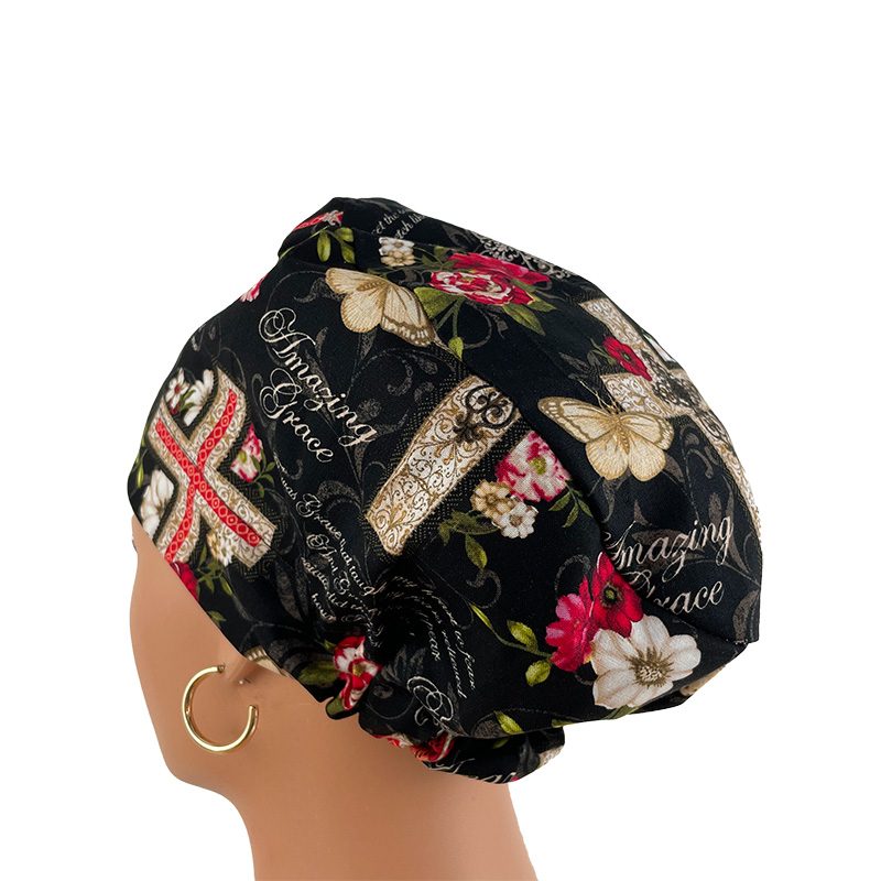European Style Scrub Cap -Sateen Ribbon - Amazing Grace - Image 16