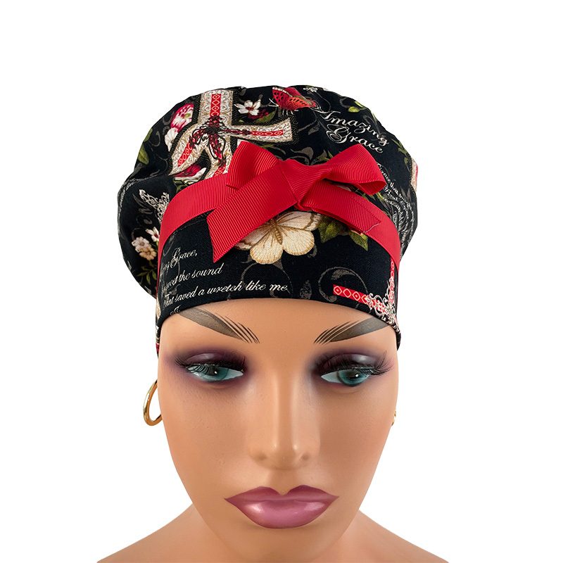 European Style Scrub Cap (Grosgrain Ribbon) - Amazing Grace - Image 2