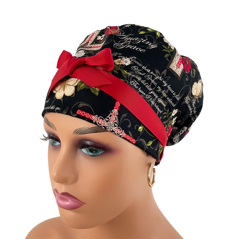 European Style Scrub Cap (Grosgrain Ribbon) - Amazing Grace - Image 3
