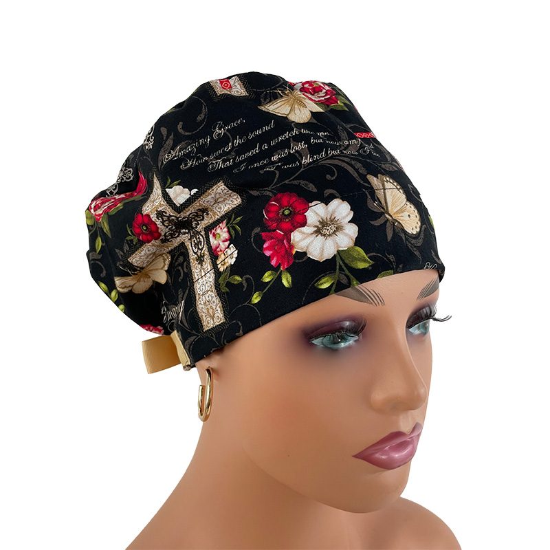 European Style Scrub Cap (Grosgrain Ribbon) - Amazing Grace/Beige - Image 10