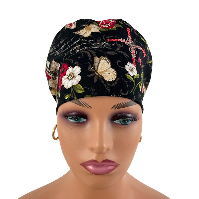 European Style Scrub Cap (Grosgrain Ribbon) - Amazing Grace/Beige - Image 11