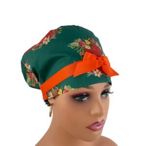 European Style Scrub Cap (Grosgrain Ribbon) - Pretty Foxes