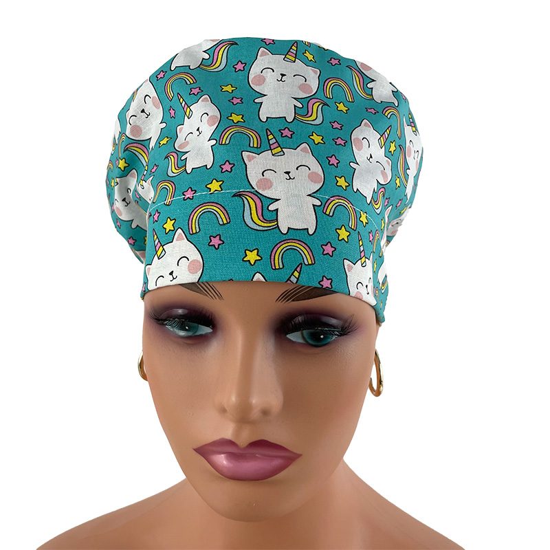European Style Scrub Cap (Grosgrain Ribbon) - Unicorn Kitty - Image 8