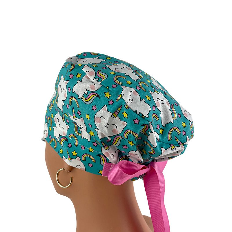 European Style Scrub Cap (Grosgrain Ribbon) - Unicorn Kitty - Image 10