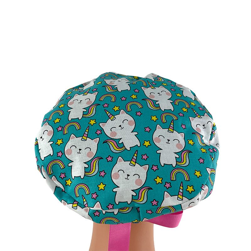 European Style Scrub Cap (Grosgrain Ribbon) - Unicorn Kitty - Image 11