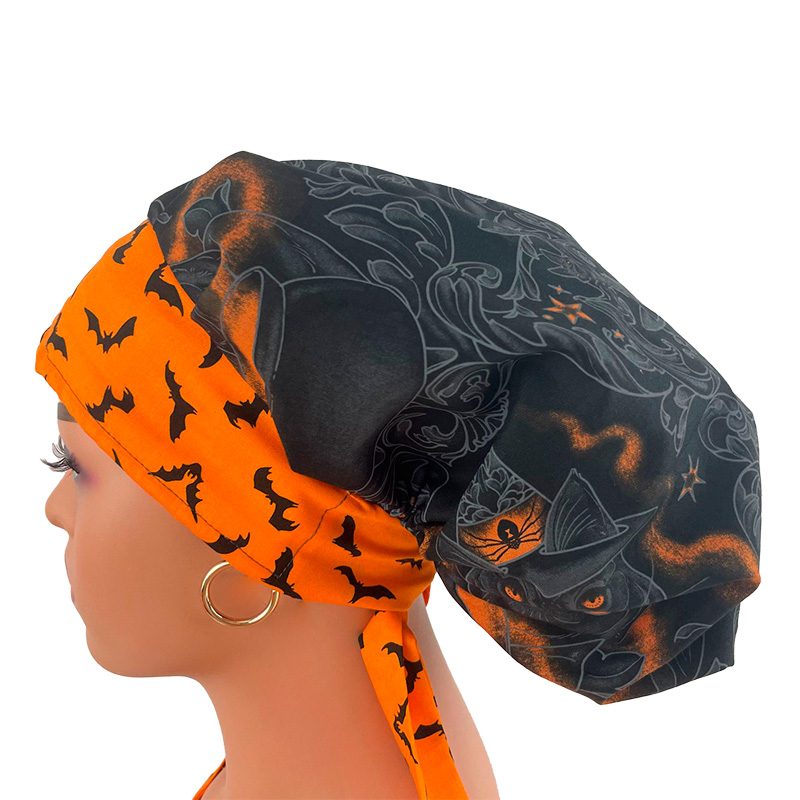 Bouffant Medical Scrub Cap - Storybook/Halloween Bats - Image 4